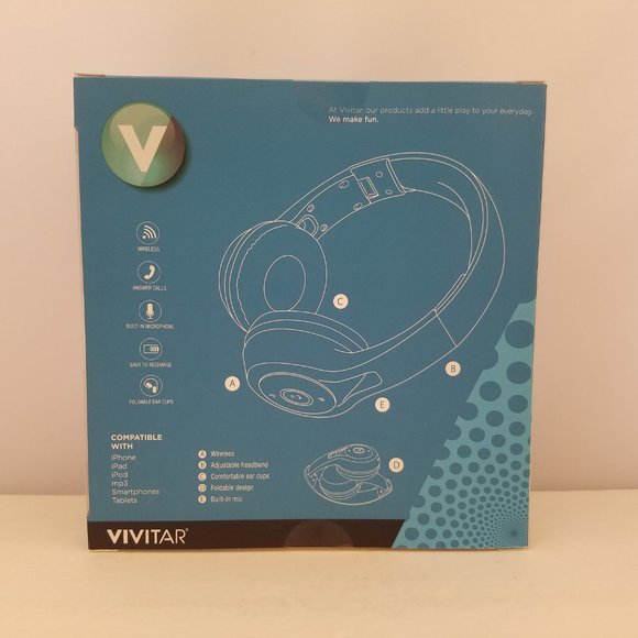 ❌SOLD❌Vivitar Listen Up Bluetooth Headphones | Over Ear | WHITE - Picture 3 of 7